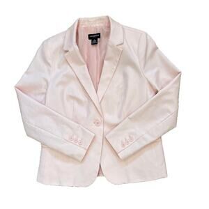 Liz Claiborne Petal/Blush/Pale Pink Cotton Classic One Button Blazer, Size M